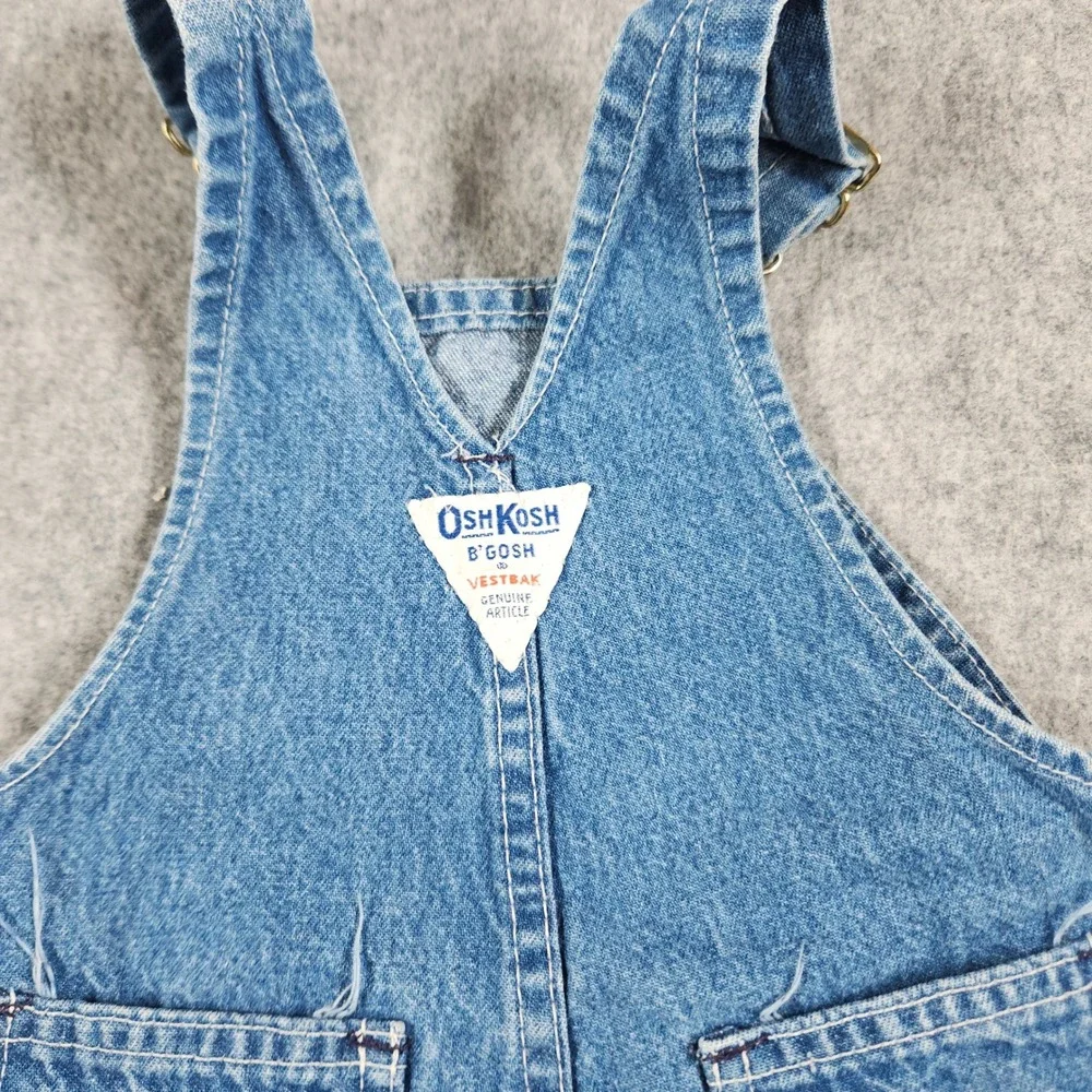 OshKosh B'gosh Denim Overalls Kids 12 Mos Blue Vintage Vestbak Union Made